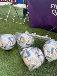 World Cup 2022 soccer balls are charged